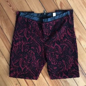 Burgundy and black dress leggings